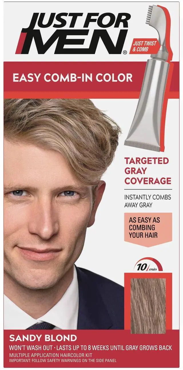 Main image of Easy Comb-In Color Mens Hair Dye, Easy No Mix Application with Comb Applicator - Sandy Blond, A-10, Pack of 1