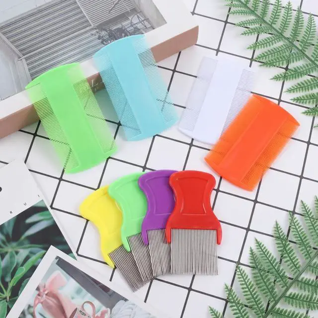 Alt view image 7 of 7 - 8 Pieces Flea Lice Combs Double Sided for Lice, Nit and Removal Dandruff, Plastic and Metal Head Hair Comb, Peine Para Piojos for Kids and Pets(3.5 x 2 Inches, 3.54 x 1.57 Inches,Classic)