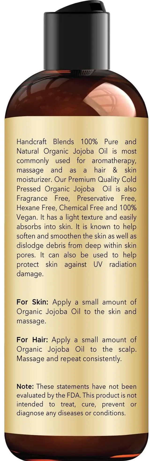 Alt view image 2 of 6 - USDA Organic Jojoba Oil | Cold-Pressed | 8 Fl Oz | 100% Pure & Natural | for Hair, Skin & Face | Premium Grade Carrier Oil | for Massage & Aromatherapy | Hexane-Free