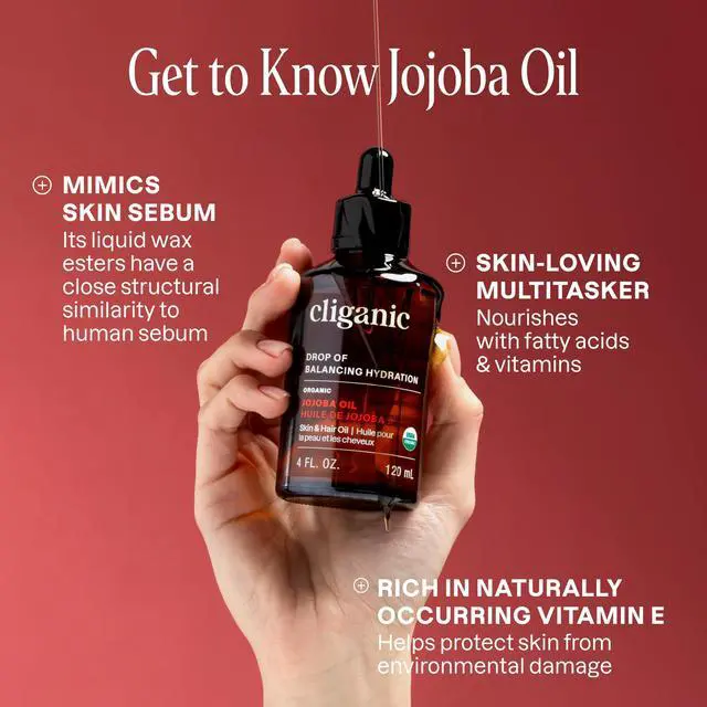 Alt view image 4 of 7 - Organic Jojoba Oil, 100% Pure (4oz) | Moisturizing for Face, Hair, Skin & Nails | Natural Cold Pressed Hexane Free | Base Carrier Oil