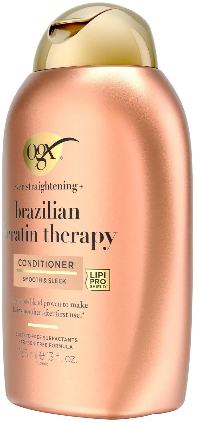 Alt view image 5 of 7 - Ever Straightening + Brazilian Keratin Therapy Hair-Smoothing Conditioner with Coconut Oil, Cocoa Butter & Avocado Oil, Paraben-Free, Sulfate-Free Surfactants
