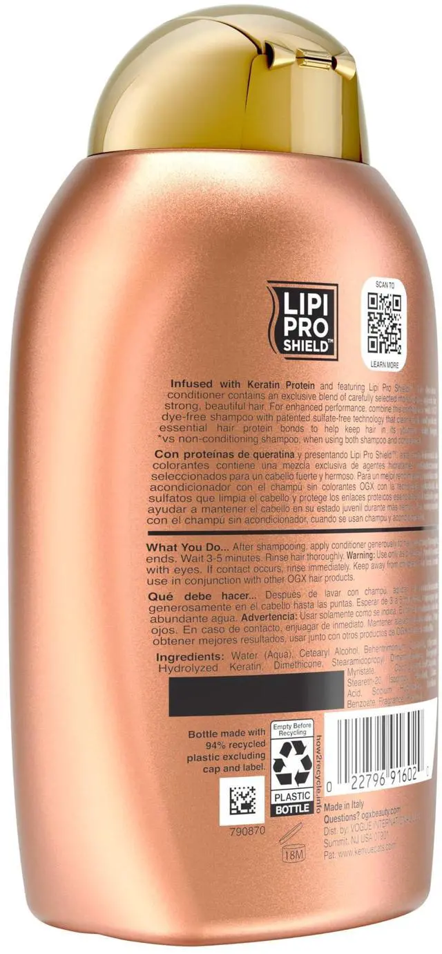 Alt view image 6 of 7 - Ever Straightening + Brazilian Keratin Therapy Hair-Smoothing Conditioner with Coconut Oil, Cocoa Butter & Avocado Oil, Paraben-Free, Sulfate-Free Surfactants