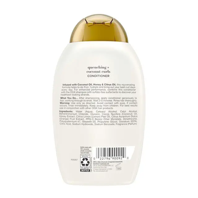 Alt view image 7 of 7 - Quenching + Coconut Curls Curl-Defining Conditioner, Nourishing Curly Hair Conditioner with Coconut /Citrus Oil & Honey, Paraben-Free with Sulfate-Free Surfactants, 13oz