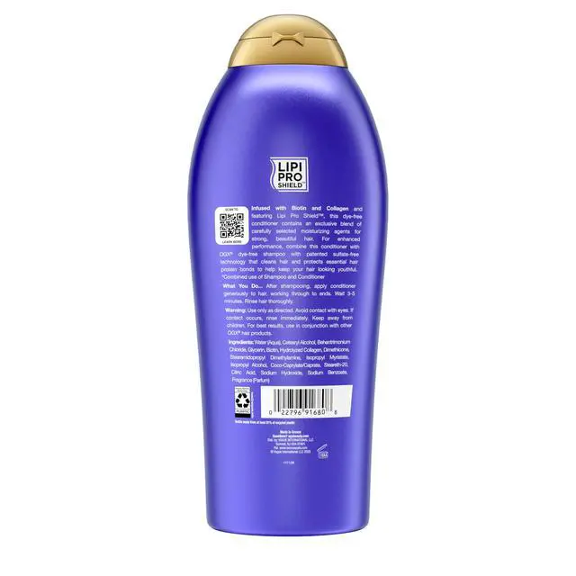 Alt view image 7 of 7 - Thick & Full + Biotin & Collagen Volumizing Conditioner, Nutrient-Infused Conditioner + Vitamin B7 Biotin Gives Hair Volume & Body for 72+ Hours, Sulfate-Free Surfactants, 25.4 fl. oz
