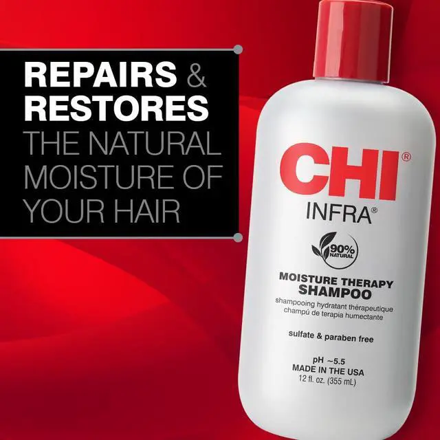 Alt view image 4 of 6 - Infra Shampoo, Gently Cleanses Scalp & Hair, Hydrating & Nourishing For All Hair Types, Designed for Heat Damaged Hair, Sulfate, Paraben, & Cruelty-Free, 12 Oz