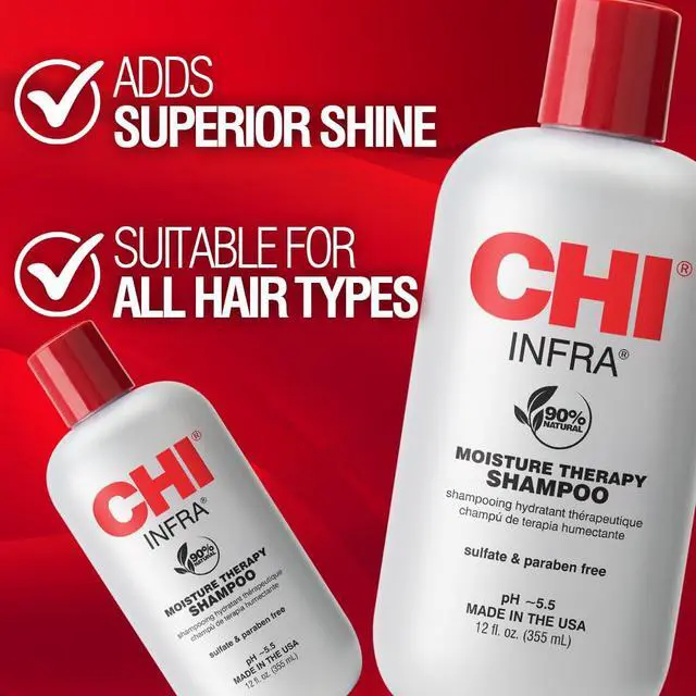 Alt view image 2 of 6 - Infra Shampoo, Gently Cleanses Scalp & Hair, Hydrating & Nourishing For All Hair Types, Designed for Heat Damaged Hair, Sulfate, Paraben, & Cruelty-Free, 12 Oz