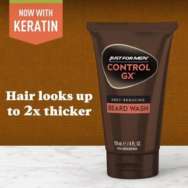 Alt view image 4 of 7 - Control GX Grey Reducing Beard Wash Shampoo with Keratin, Gradually Colors Mustache and Beard, Leaves Facial Hair Thicker Softer and Fuller, 4 Fl Oz - Pack of 1