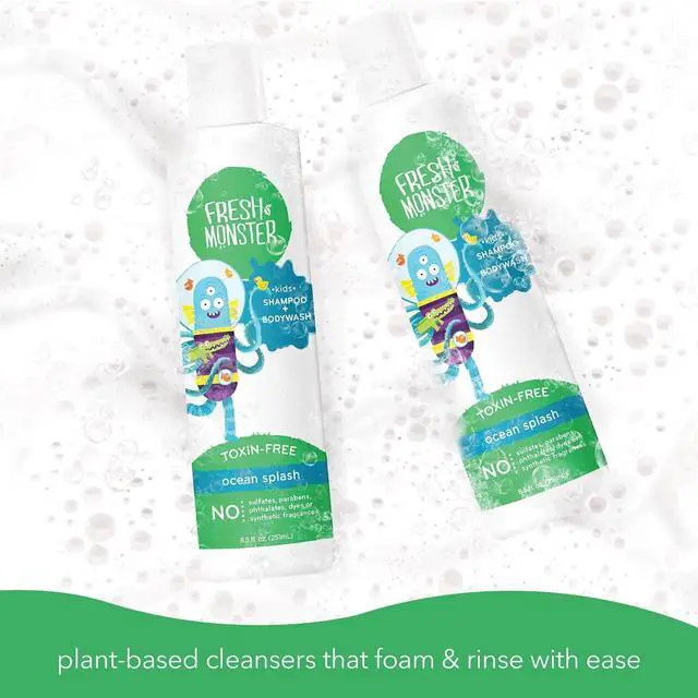 Alt view image 6 of 7 - 2-in-1 Natural Shampoo & Body Wash for Kids, Toxin-Free, Hypoallergenic, Ocean Splash (2 Pack, 8.5oz/each)