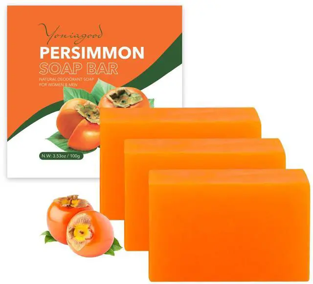 Main image of 3 PCS Persimmon Soap Bar for Body Odor Control, Natural Refreshing Body Bar Soap for Old People Smell, Organic Deep Cleaning Body Face Wash Soap for Women & Men All Skin Types