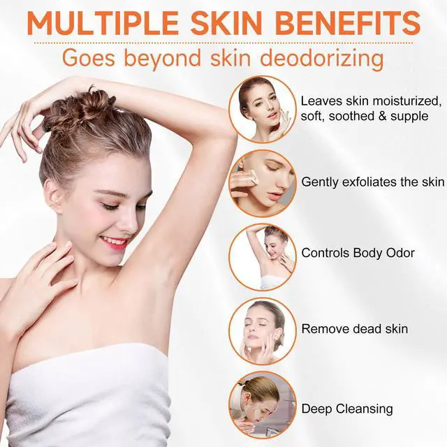Alt view image 3 of 7 - 3 PCS Persimmon Soap Bar for Body Odor Control, Natural Refreshing Body Bar Soap for Old People Smell, Organic Deep Cleaning Body Face Wash Soap for Women & Men All Skin Types