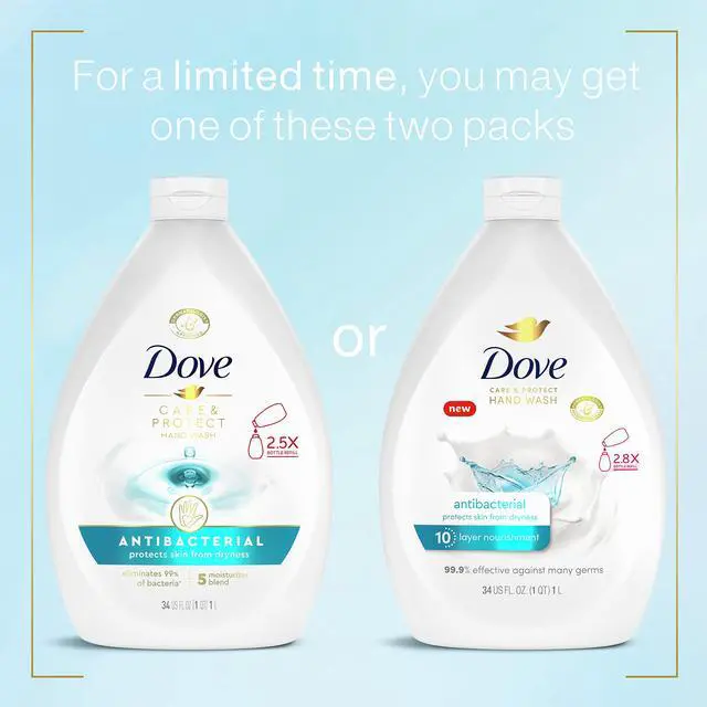 Alt view image 2 of 5 - Antibacterial Hand Wash Care & Protect Pack of 3 Protects Skin from Dryness, Moisturizers More Than The Leading Ordinary Hand Soap, 34 oz