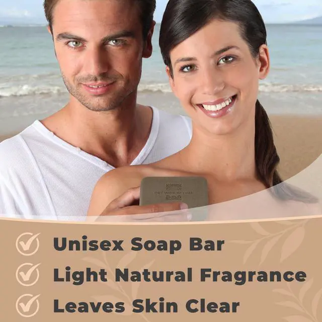 Alt view image 4 of 6 - Dead Sea Mineral Mud Soap Bar, 7 oz, Fragrance Free, Shea Butter, Argan Oil, Magnesium, Sulfur, 21 Minerals, Soothes Skin, Exfoliates