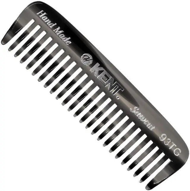 Main image of 93T Black Graphite Beard Comb for Men - Wide Tooth Men's Comb, Ideal For Mustaches and Beards and Facial Hair, Small Pocket Sized Travel Detangler Combs, Saw-Cut, Hand Polished, Made in England