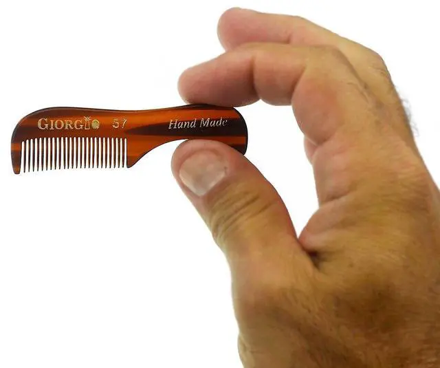Alt view image 7 of 7 - G57 Extra Small Men's Fine Tooth Beard and Mustache Comb for Facial Hair Grooming and Styling. Wallet Pocket Comb Beard Comb for Men, Handmade, Saw-Cut and Hand Polished