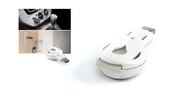 Alt view image 3 of 6 - Aromakey USB Aromatherapy Diffuser with 5 Unscented Refill Pads for Bedroom - Bathroom - Kitchen - Home - Office - Car - Travel (White)