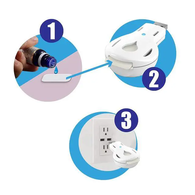 Alt view image 5 of 6 - Aromakey USB Aromatherapy Diffuser with 5 Unscented Refill Pads for Bedroom - Bathroom - Kitchen - Home - Office - Car - Travel (White)