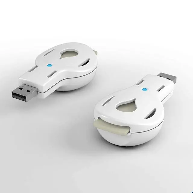 Alt view image 2 of 6 - Aromakey USB Aromatherapy Diffuser with 5 Unscented Refill Pads for Bedroom - Bathroom - Kitchen - Home - Office - Car - Travel (White)