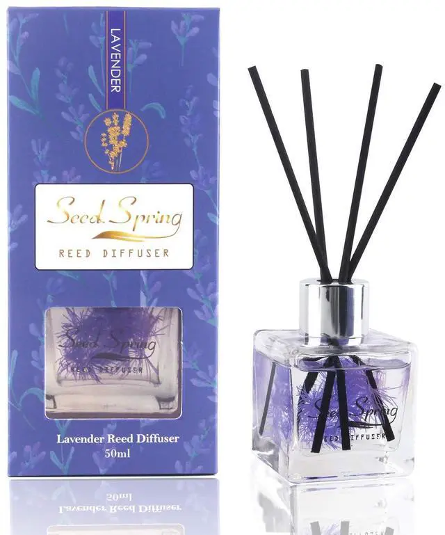 Main image of Reed Diffuser Set with Sticks Lavender Aromatherapy Oil Scent Diffuser for Home Office Bathroom Decoration Perfume and Gifts 50ml/1.7 oz