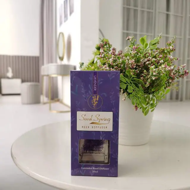 Alt view image 4 of 7 - Reed Diffuser Set with Sticks Lavender Aromatherapy Oil Scent Diffuser for Home Office Bathroom Decoration Perfume and Gifts 50ml/1.7 oz