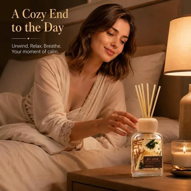 Alt view image 5 of 7 - Luxury Hotel Scent Reed Diffuser 100ml (3.38oz) | No.1898 Hotel Collection Diffuser Oil Inspired by Ritz Carlton | Home, Bathroom & Office Decor | Long-Lasting Room Freshener Gift Set