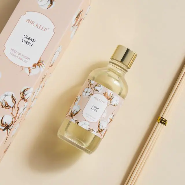 Alt view image 4 of 7 - Reed Diffuser Oil Set with Reed Sticks, Clean Linen Aromatherapy Oil Scent Diffuser for Home Office Bathroom Decoration Perfume and Gifts 3.38 oz/100ml