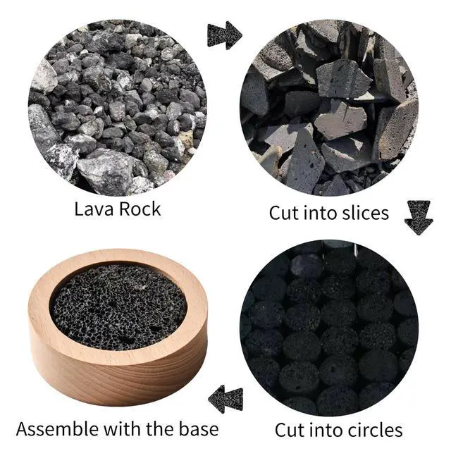 Alt view image 3 of 7 - Small Passive Lava Rock Diffuser for Essential Oils Great for Decorating at Desk, Office or Car