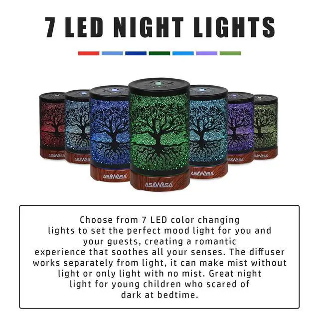 Alt view image 2 of 7 - Diffusers for Essential Oils with Multicolor Night Light (Banyan)
