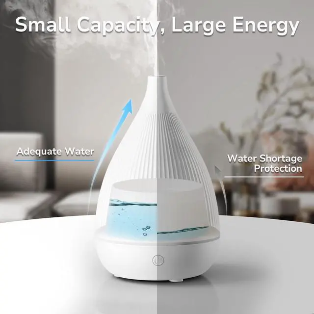 Alt view image 3 of 7 - Ultrasonic Essential Oil Diffuser, Home Fragrance Aroma Diffuser with Auto Shut-Off, Color Change Night Light & Ultra-Quiet Operation, BPA-Free Portable Aromatherapy Humidifier for Home (White)