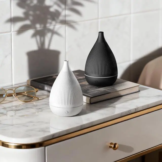Alt view image 7 of 7 - Ultrasonic Essential Oil Diffuser, Home Fragrance Aroma Diffuser with Auto Shut-Off, Color Change Night Light & Ultra-Quiet Operation, BPA-Free Portable Aromatherapy Humidifier for Home (White)