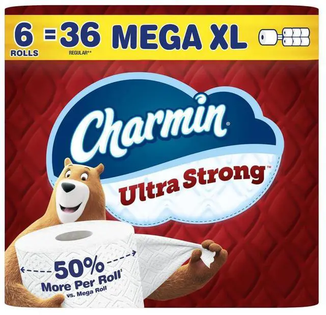 Main image of Ultra Strong Toilet Paper 6 Mega XL Rolls, 330 Sheets Per Roll