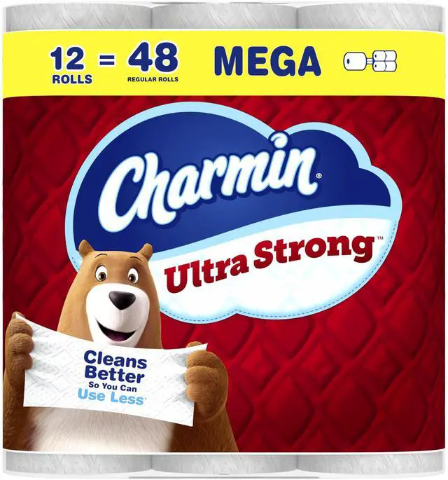 Main image of Toilet Paper Ultra Strong, 12 Mega Rolls = 48 Regular Rolls, 2-ply Bath Tissue