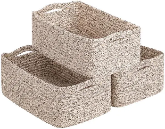 Main image of 3Pack Rope Storage Baskets for Shelves Organizing, 11 x 7 x 4.5 in