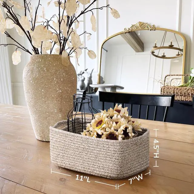 Alt view image 2 of 7 - 3Pack Rope Storage Baskets for Shelves Organizing, 11 x 7 x 4.5 in