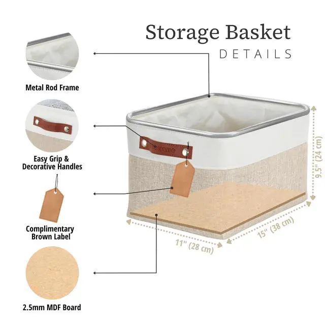 Alt view image 3 of 7 - Storage Bins, Large Fabric Storage Baskets for Shelves 1 Pack