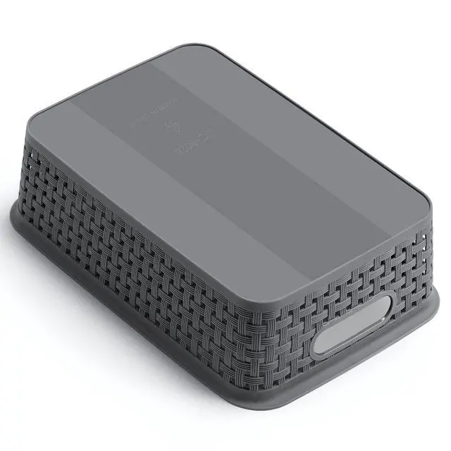 Alt view image 4 of 7 - Plastic Storage Baskets - 8 Pack, Gray, Durable, Easy to Use, Flexible, Multi-Purpose, Ideal for Closets, Cabinets, Shelves, Countertops