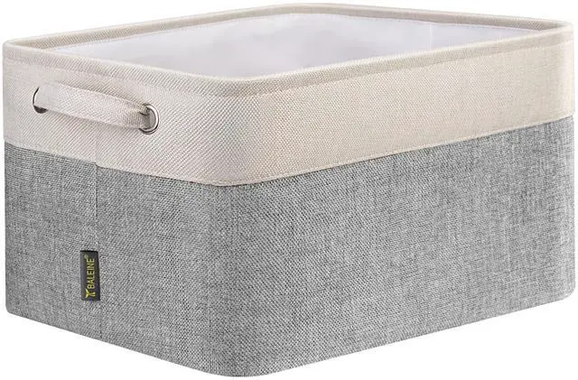 Main image of 1 Pack Fabric Closet Storage Bins for Shelves, Linen Closet Organizers and Storage, Decorative Baskets for Organizing, Shelf, Clothes, Home, Office (Grey, 12"x8"x8")