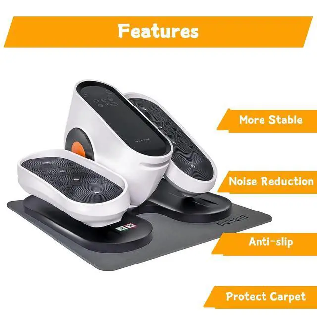 Alt view image 4 of 7 - Under Desk Elliptical Equipment Mat, Electric Leg Foot Exerciser Machine Mat while Sitting for Seniors, Anti-slip and Lightweight Ellipse Rubber Matt to Protect Concrete, Hardwood Floors,Carpet