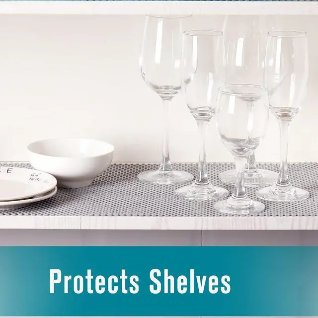 Alt view image 3 of 7 - Shelf Liner, Non-Adhesive Roll Drawer Liners 12 Inches x 20 Feet for Drawers, Non Slip Grip Durable Strong Clean, for Cabinets, Kitchen, Storage, Desks, Kitchenware, Tableware, Black