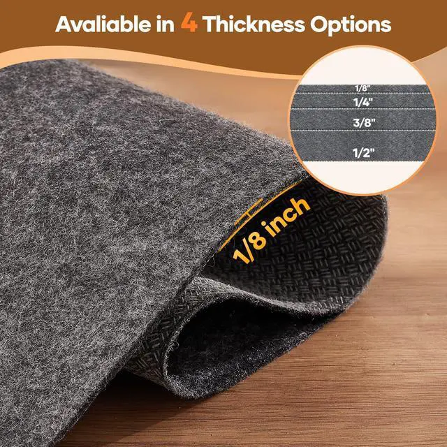 Alt view image 4 of 7 - Non Slip Cushioned Rug Pad Gripper, Felt and Silicone Backing, Carpet Liner Protector Mat for Area Rugs and Hardwood Floors, Keep Rugs Safe and in Place, 2 x 3 Ft 1/8 inch Thick