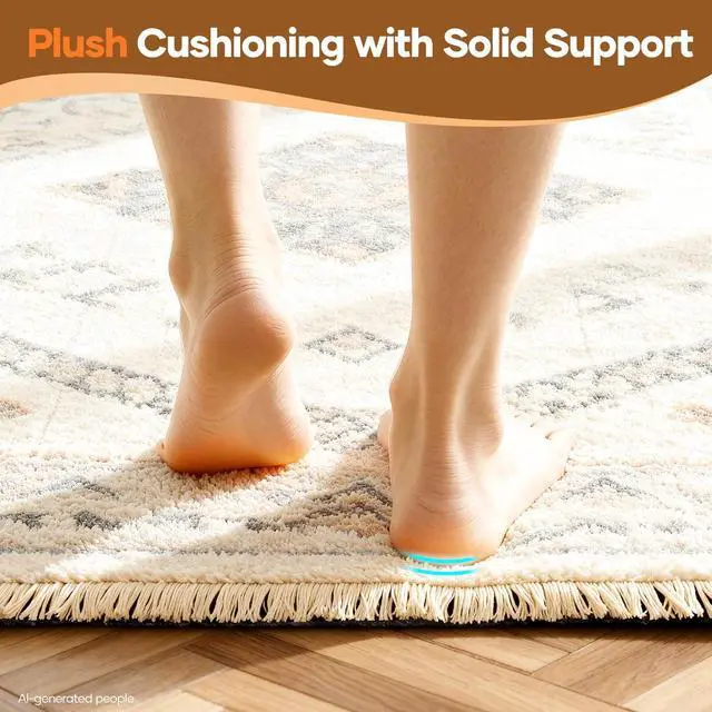 Alt view image 6 of 7 - Non Slip Cushioned Rug Pad Gripper, Felt and Silicone Backing, Carpet Liner Protector Mat for Area Rugs and Hardwood Floors, Keep Rugs Safe and in Place, 2 x 3 Ft 1/8 inch Thick
