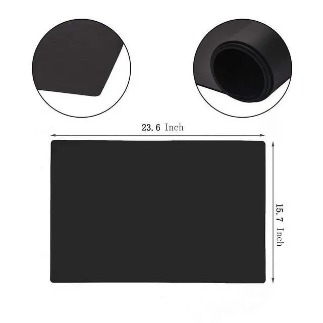 Alt view image 2 of 6 - 23.6'' by 15.7''Flexible Silicone Placemat Non Slip Waterproof Heat Resistant Dinner Table Black 1PCS