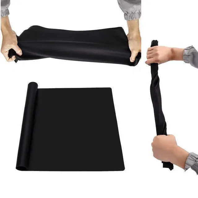 Alt view image 3 of 6 - 23.6'' by 15.7''Flexible Silicone Placemat Non Slip Waterproof Heat Resistant Dinner Table Black 1PCS