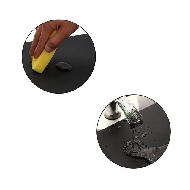 Alt view image 4 of 6 - 23.6'' by 15.7''Flexible Silicone Placemat Non Slip Waterproof Heat Resistant Dinner Table Black 1PCS