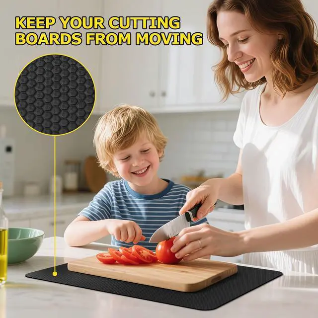 Alt view image 4 of 7 - Upgraded 10 x 15 Non-Adhesive Non-Slip Cutting Board Mat Multi-Purpose