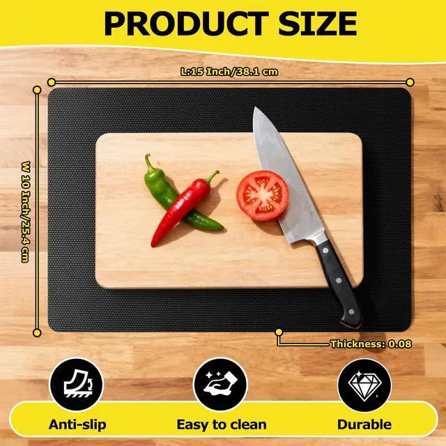 Alt view image 6 of 7 - Upgraded 10 x 15 Non-Adhesive Non-Slip Cutting Board Mat Multi-Purpose