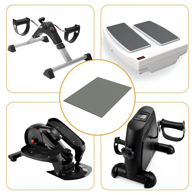Alt view image 3 of 7 - Non-Slip Mat for Under Desk Elliptical and Portable Floor Bike, Elliptical Mats for Seniors Home Sports Mats and Mini Elliptical Exercise Bikes, Ellipse Machine Mat