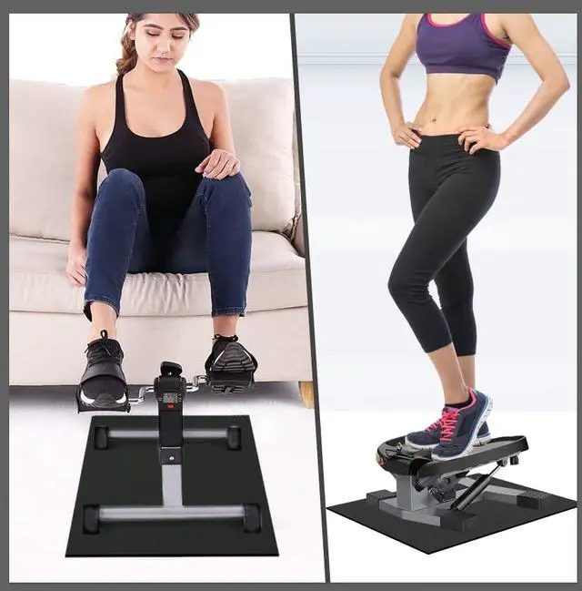 Alt view image 4 of 7 - Non-Slip Mat for Under Desk Elliptical and Portable Floor Bike, Elliptical Mats for Seniors Home Sports Mats and Mini Elliptical Exercise Bikes, Ellipse Machine Mat