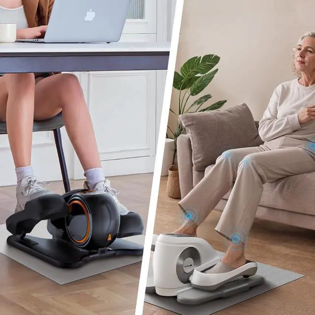 Alt view image 5 of 7 - Non-Slip Mat for Under Desk Elliptical and Portable Floor Bike, Elliptical Mats for Seniors Home Sports Mats and Mini Elliptical Exercise Bikes, Ellipse Machine Mat