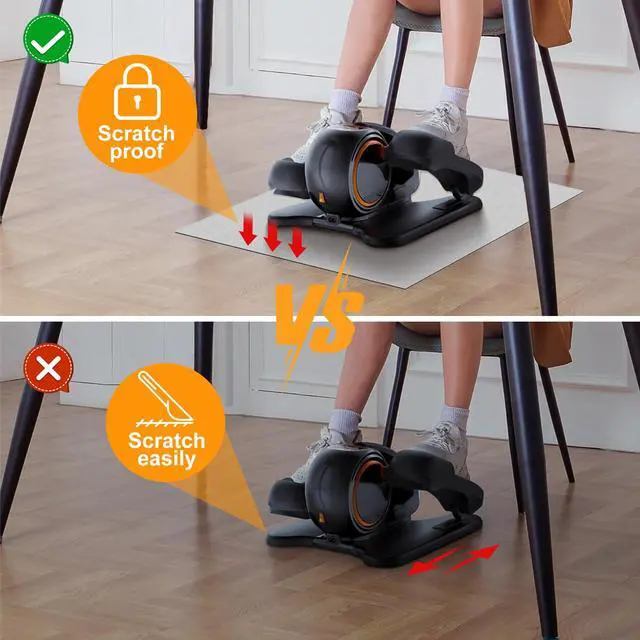 Alt view image 6 of 7 - Non-Slip Mat for Under Desk Elliptical and Portable Floor Bike, Elliptical Mats for Seniors Home Sports Mats and Mini Elliptical Exercise Bikes, Ellipse Machine Mat
