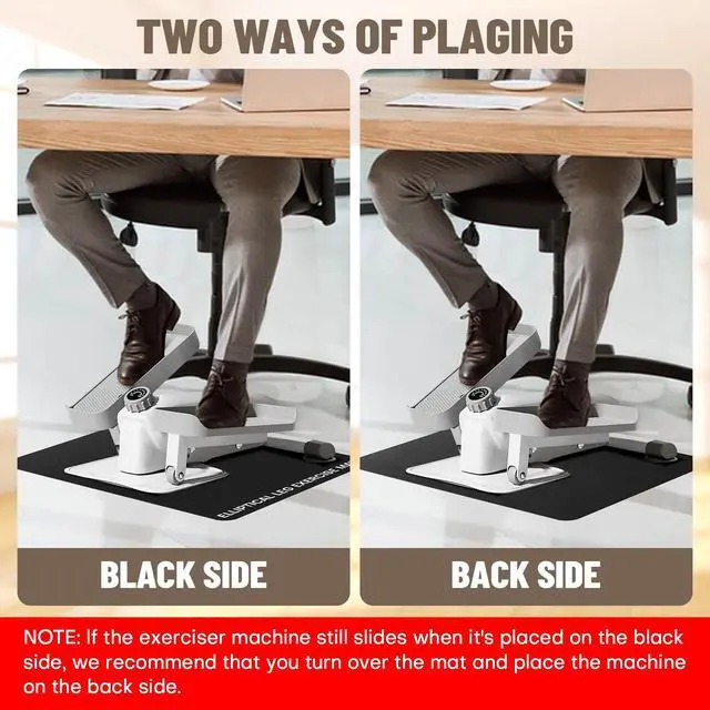 Alt view image 3 of 7 - Under Desk Elliptical Mat - Non-Slip Exercise Equipment for Peloton Bike, Small Exercise Mat for Desk Workout Equipment